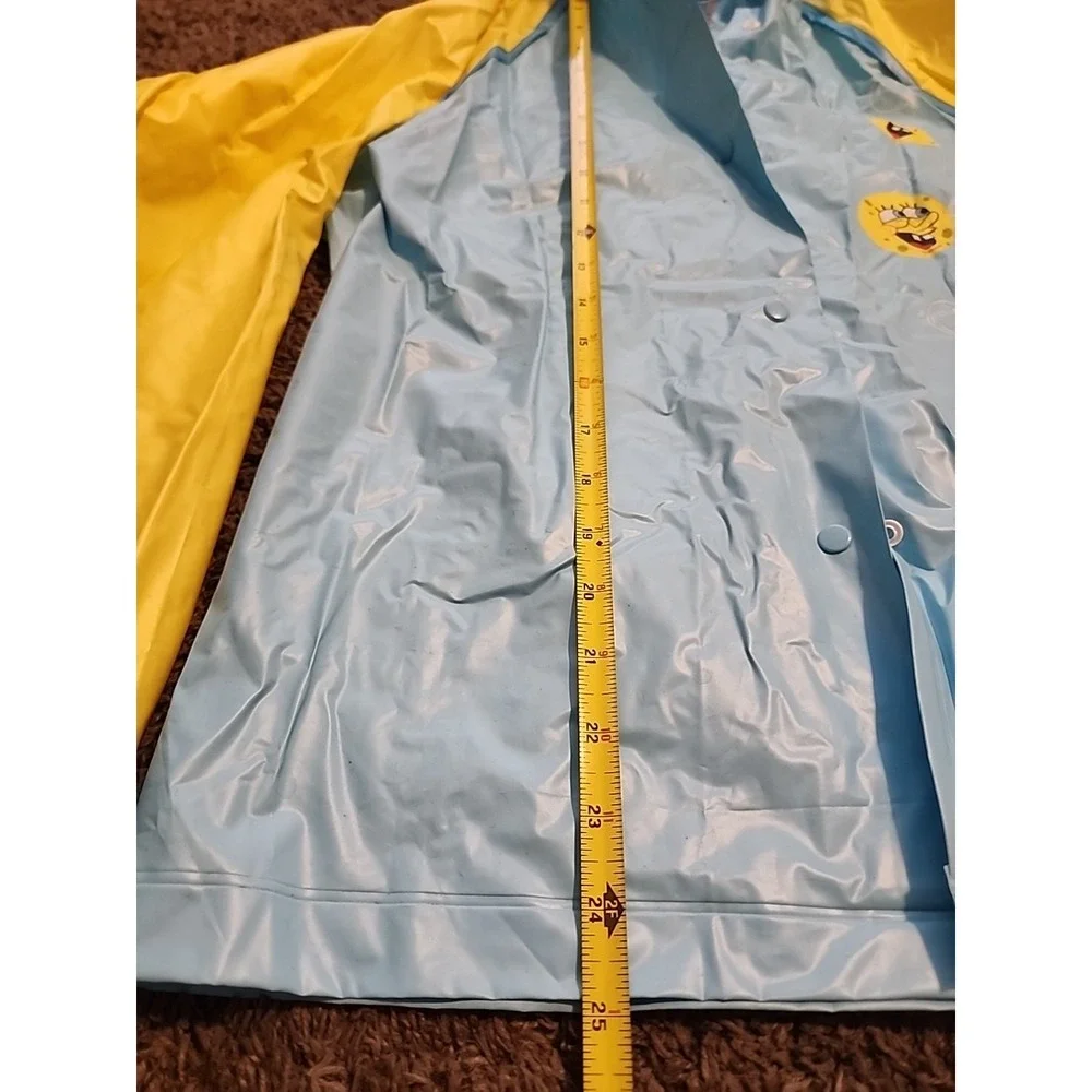 Vintage 2005 Nickelodeon Youth Sponge Bob Rain Coat. Blue Yellow. One‎ Size